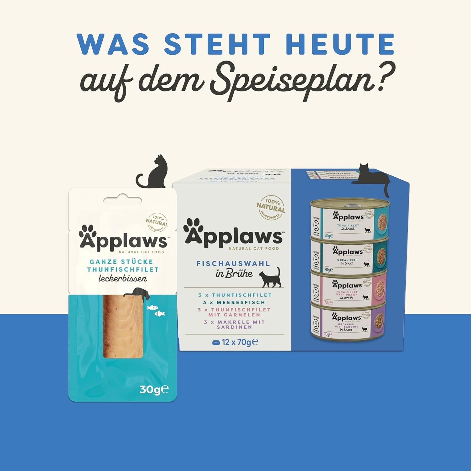 Applaws Natural Wet Cat Food Jelly Fish Selection (pakke med 12 x 70 g)