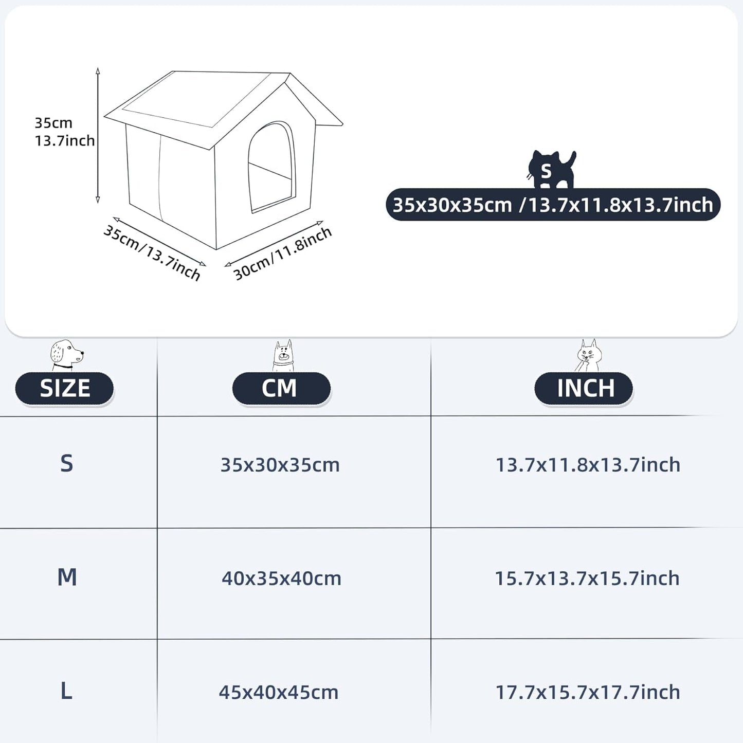 Katzenhaus Für Draußen Winterfest Wasserdicht Wetterfester Katzenhöhle Haustierhaus mit Katzenmatte Varm Hundehöhle Waschbar Hundehaus Tierheim Für Streuner Haustiere 40x35x40