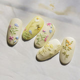 JMEOWIO 3D Nagelsticker Blumen Nail Art Sticker Selbstklebend Nagelaufkleber 5D Stereoskopisk Frühling Sommer Blumen Dekoration Nageldesign Tilbehør 1 Blatt