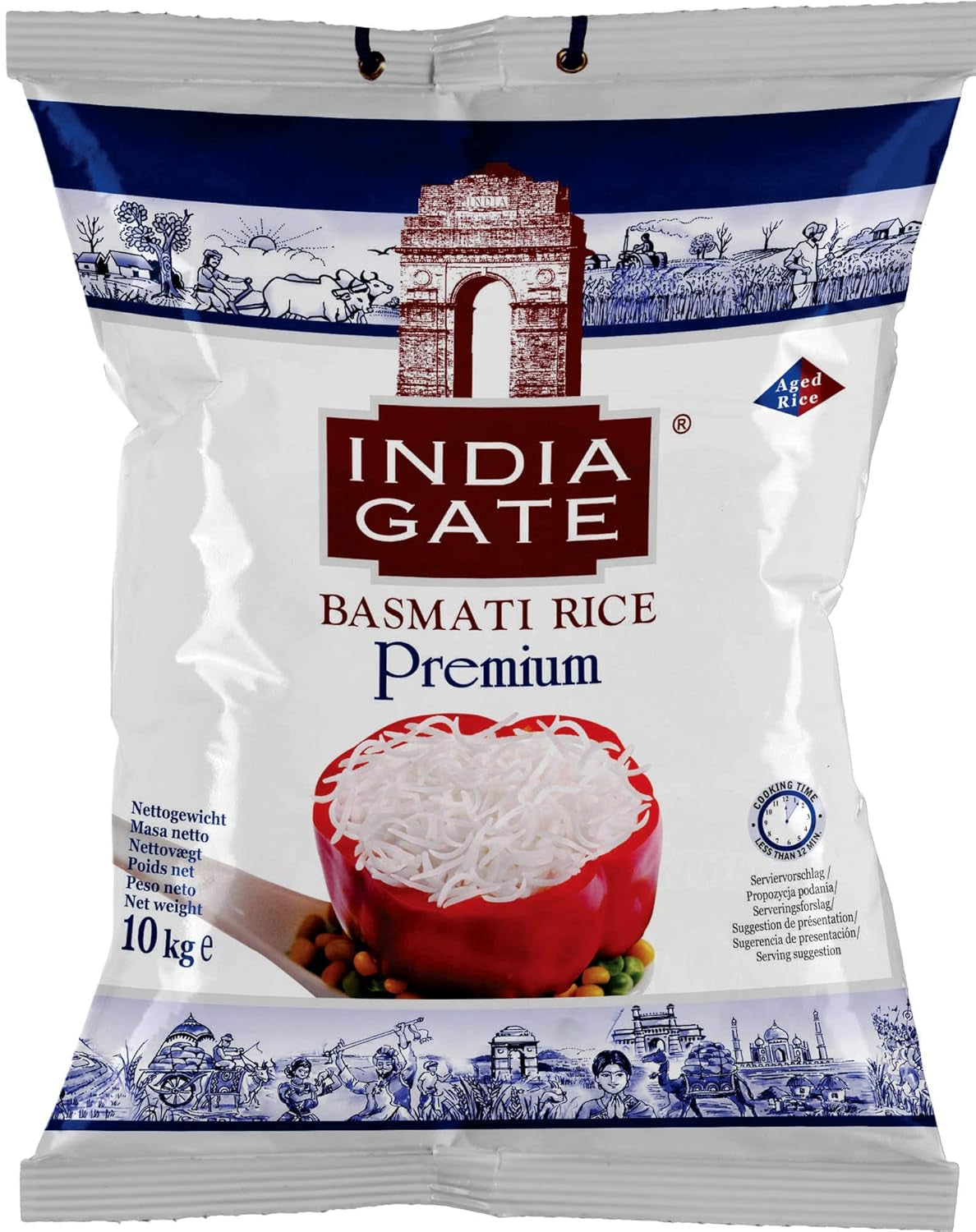 INDIA GATE Premium Basmatiris – Aromatisk, fin langkornet ris fra Indien, fin langkornet (1 x 500 g)