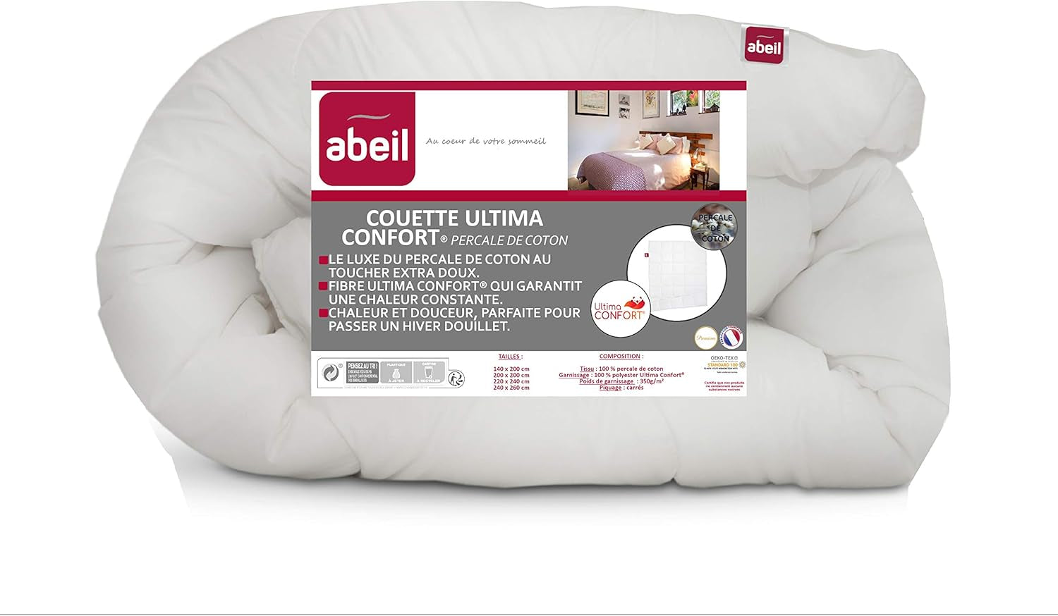Abeil Premium Ultima Comfort percale bomuldsdyne, 200 X 200 Cm Dyner og dyner Naty Shop 200 X 200 Cm