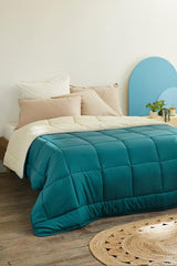Toison D'Or Cocoon quilt, blomme/stål, 140 X 200 Cm Dyner og dyner Naty Shop Peacock Blue/Pebble 240 X 260 Cm