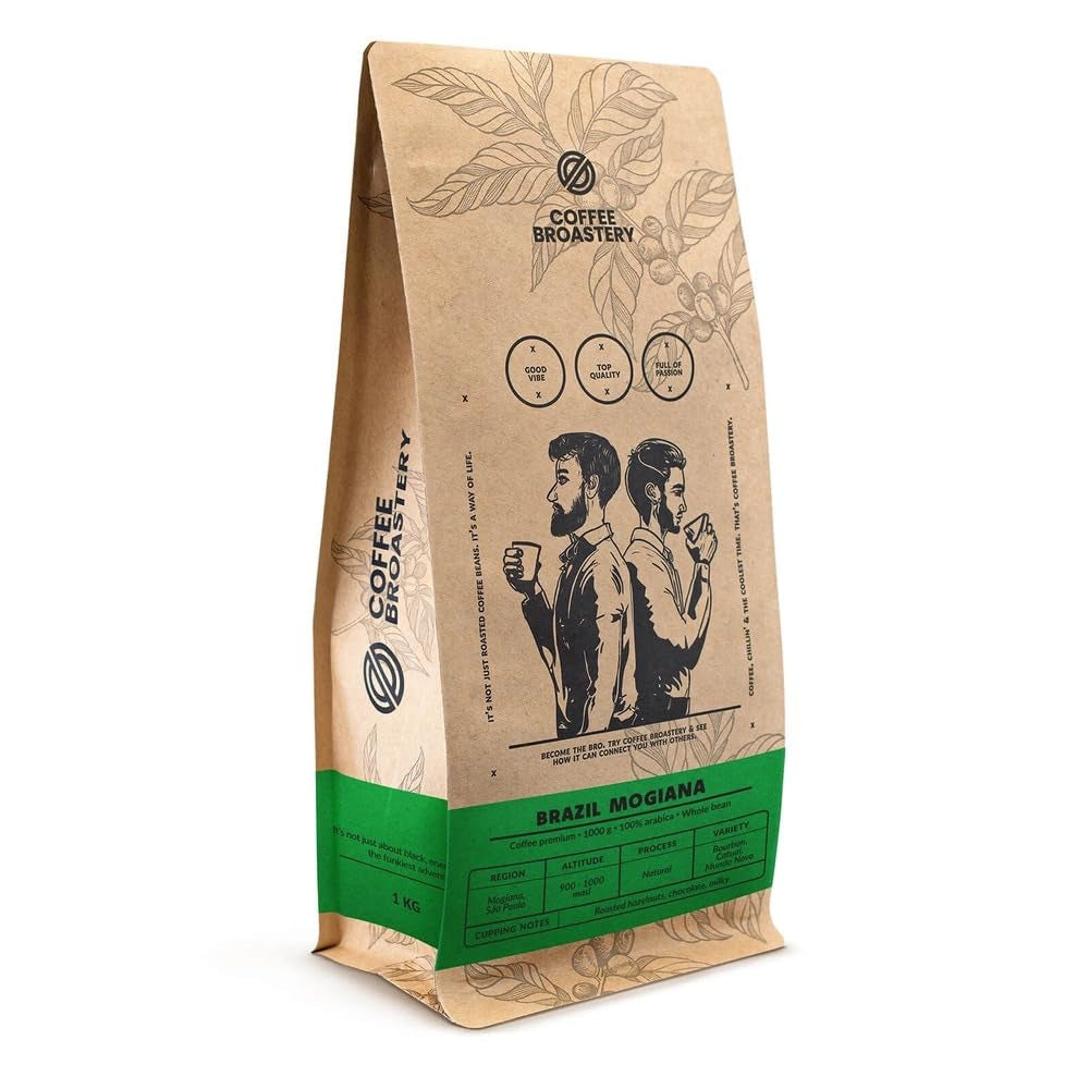 Sæt kaffebønner 2x1kg 2000g | Brasilien Mogiana | Brasilien Cerrado | Brasilien | Særlig kaffe | Frisk stegt