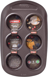 Pyrex BANDEJA 6 MAGDALENAS ASYMETRIA PX Muffinformchen, Metall, Bunt, 6 Magdalena Forme og bageplader Naty Shop