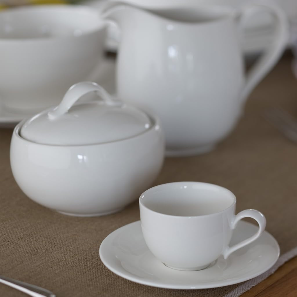Villeroy & Boch New Cottage Basic Sugar Bowl, 450 ml, højde: 6,5 cm, premium porcelæn, hvid