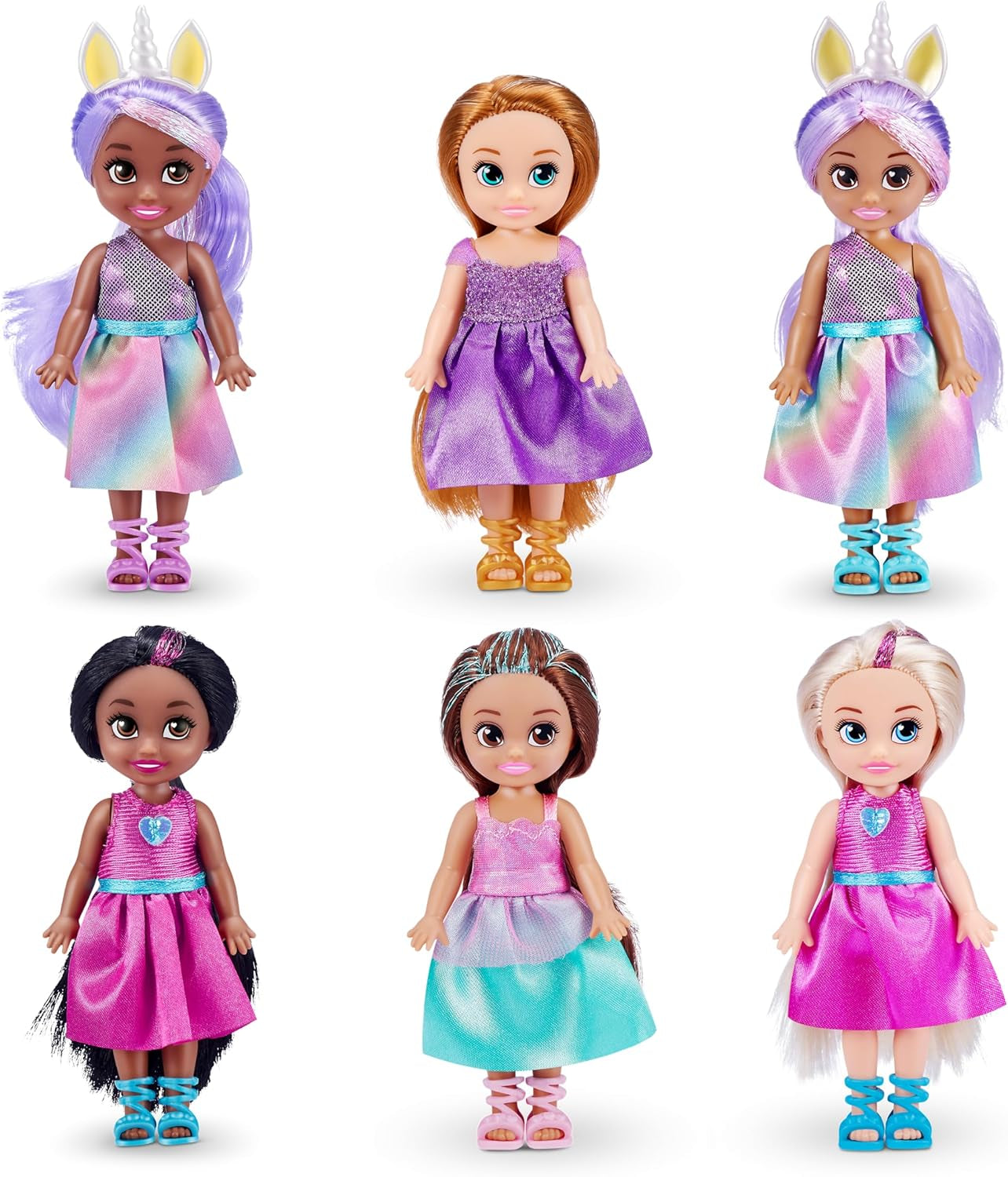Samleprinsesse-modedukker, prinsesse-påklædningsdukker (pakke med 6)