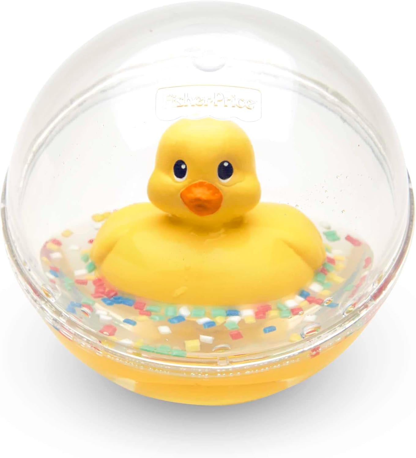 Fisher-Price WaterMates Ducky Ball, Funny Duck in Confetti Ball, Babylegetøj, Legebold, Badelegetøj, Fra 3 måneder, 75676 Babylegetøj Naty Shop Duck Ball