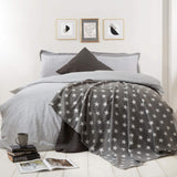 DREAMSCENE behageligt tæppe fluffy tæppe fleece tæppe - stue tæppe varmt vinter blødt, sofa tæppe, sofa tæppe, kramme tæppe børn, stue & kramme tæpper 120X150Cm, sofa plaid tæppe grå stjerner Senge og tæpper Besuche den DREAMSCENE-Store