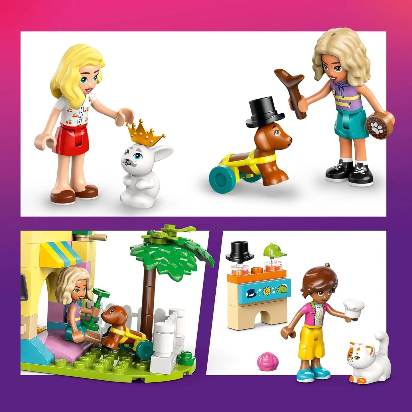 LEGO Friends Dyretilbehør Butik Lad som om Legesæt Pædagogisk legetøj til 6-årige piger 3 minifigurer og 3 dyrefigurer Kat Hund Kanin Gaveidé til børn 42650 Byggesæt Besuche den LEGO-Store