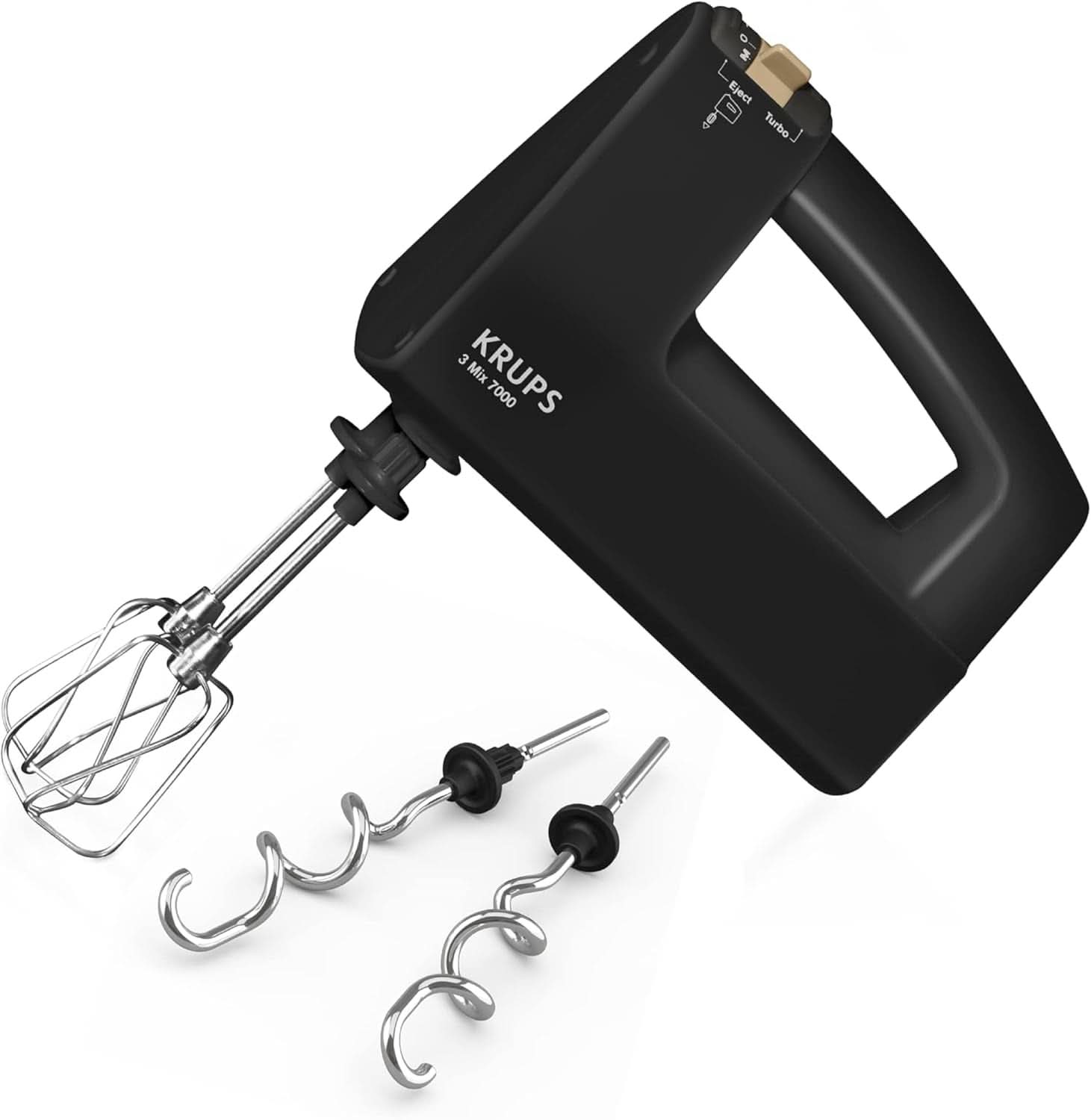 Krups 3Mix 7000 Håndmixer 60 Jahre Special Edition, 500 Watt, Knet- Und Rührhaken Aus Edelstahl, Langes Netzkabel, Zubehörtasche, F6085811, Schwarz/Kupfer Kitchen Naty Shop 3 Mix 7000 F60858