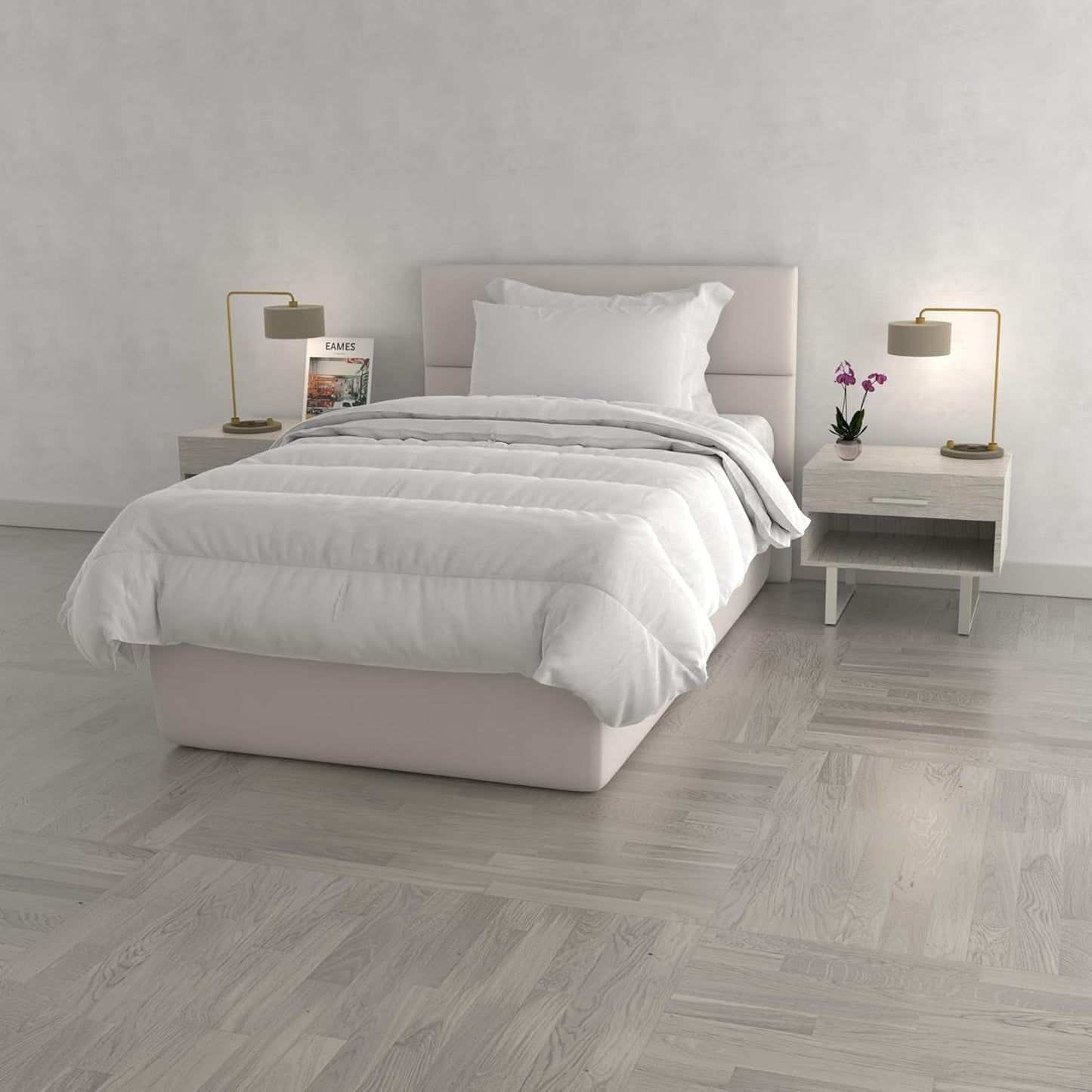 Prestige quilt, 4 sæsoner, Made in Italy, hvid, 150 X 200 cm Dyner og dyner Naty Shop 150X200Cm