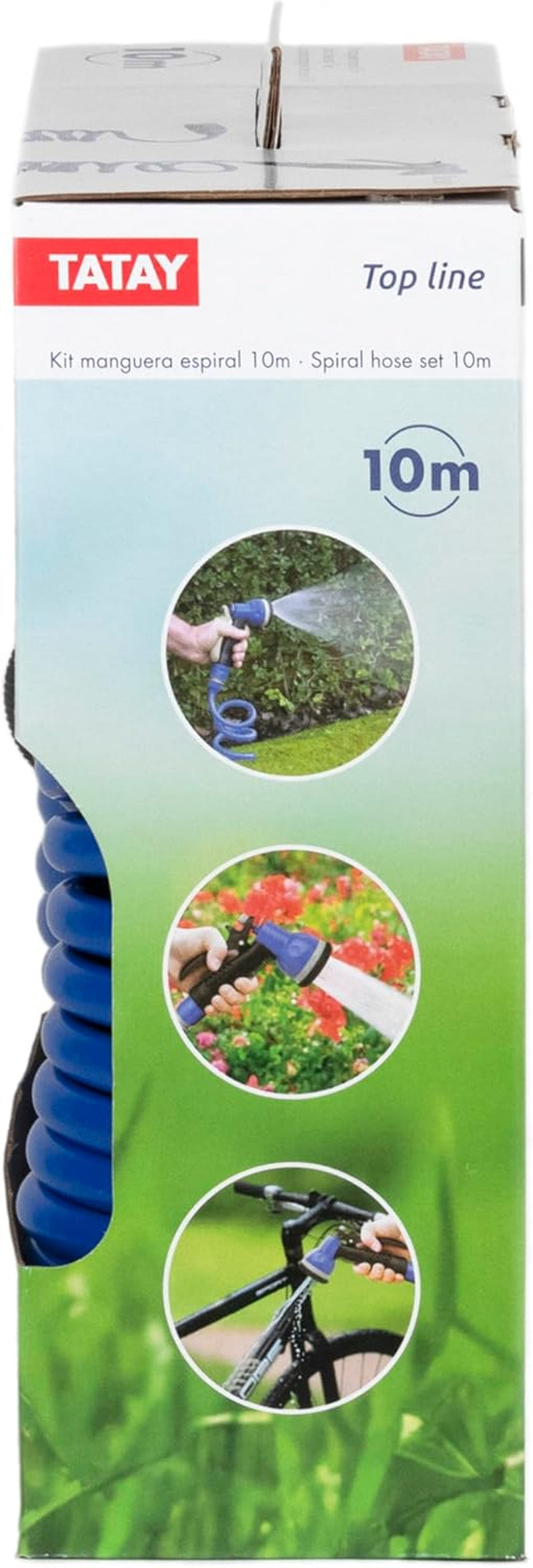 TATAY spiralslangesæt 10 m med plasttilbehør med UV-beskyttelse, ideel til terrasser og små haver.