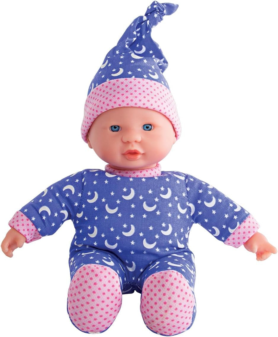 Simba 105010010 - Laura Little Star Soft Body Doll i sød kjole og hat med funklende måner og stjerner 20 cm Glow in the Dark Baby Doll i 12 måneder+ Blue Naty Shop Dolls Standardtitel