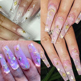 120 stk Guld-Sølv Stjerne Nail Charms Star Y2K Nails Metal Star Nail Charms Blandede størrelser Negleskruer Star Nail Design Nail Art 3D Star Charms Negledekoration Negle Charms Negletilbehør