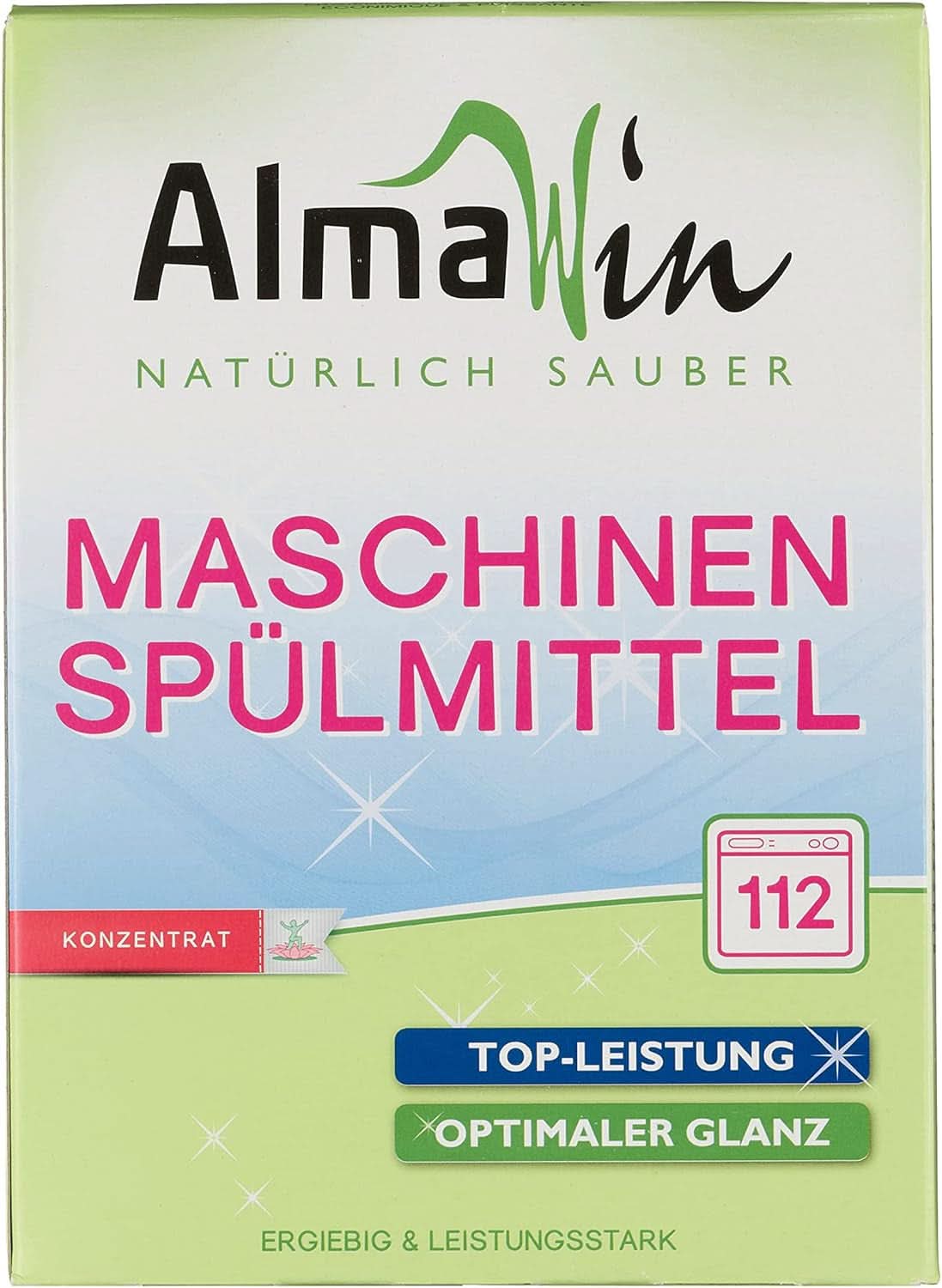 Almawin eco, opvaskepulver 2,8 kg, 112 vaske, kan doseres til forskellige mængder opvask Naty Shop Standardtitel