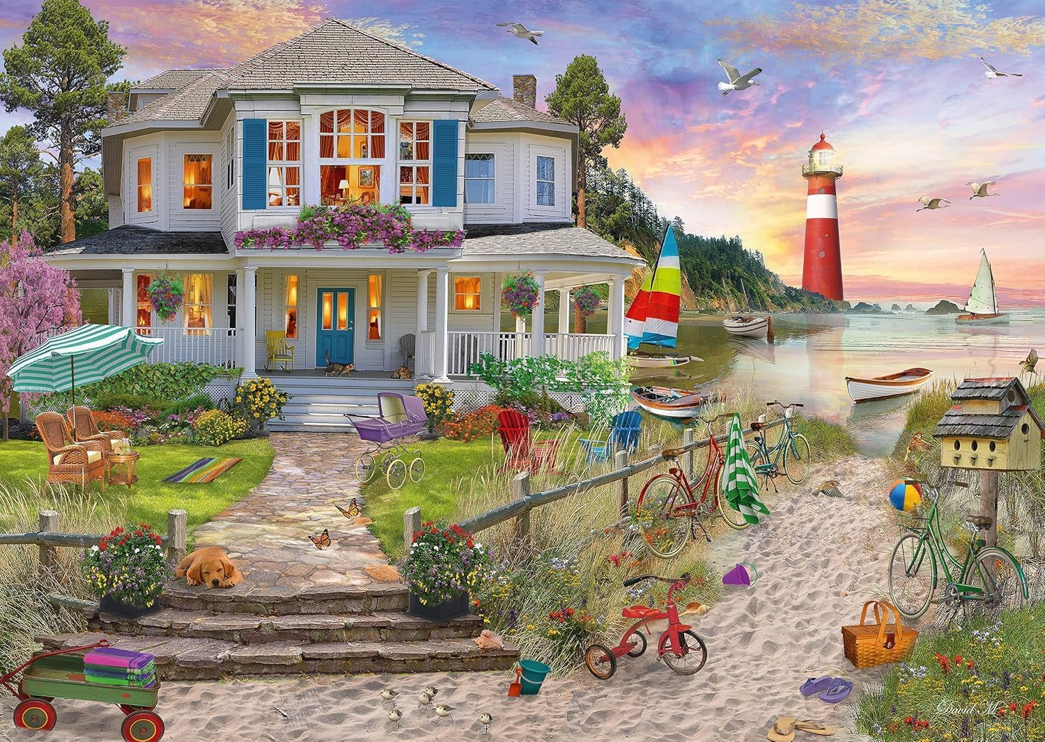Schmidt Spiele Strandhus, puslespil 1.000 brikker Puslespil Naty Shop