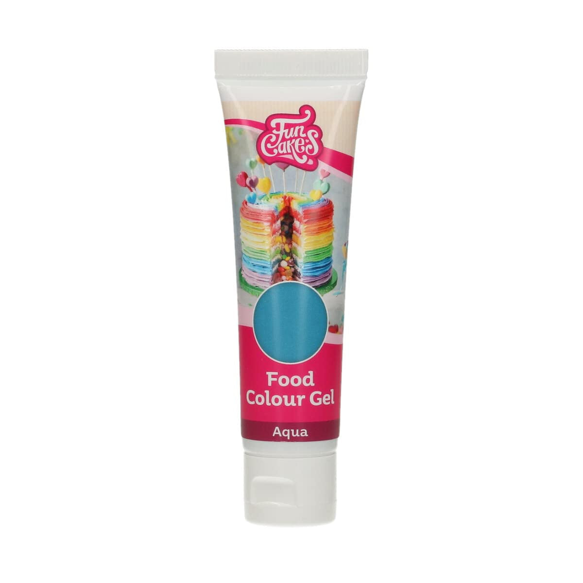 Funcakes Food Color Gel Aqua: Højkoncentreret madfarve til dej, creme, fondant og marcipan. Nem dosering. Enkelt dråbe for at skabe levende farver. Halal. 30 g.