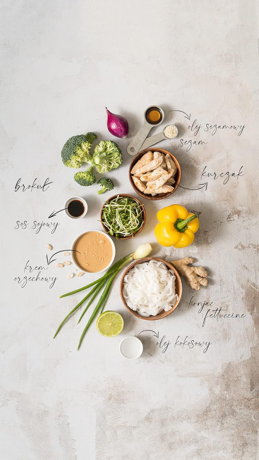 Fettuccine Konjac Nudler Bio Shirataki Diet-Food - 300 g, lav-kulhydrat, sukkerfri, keto, vegansk, kaloriefattig, glutenfri og ægfri, lavet af konjac mel