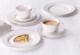 Ritzenhoff & Breker Isabella kaffestel, 18 stykker, fint porcelæn, hvid med ornamenter, 37 x 26 x 25 cm