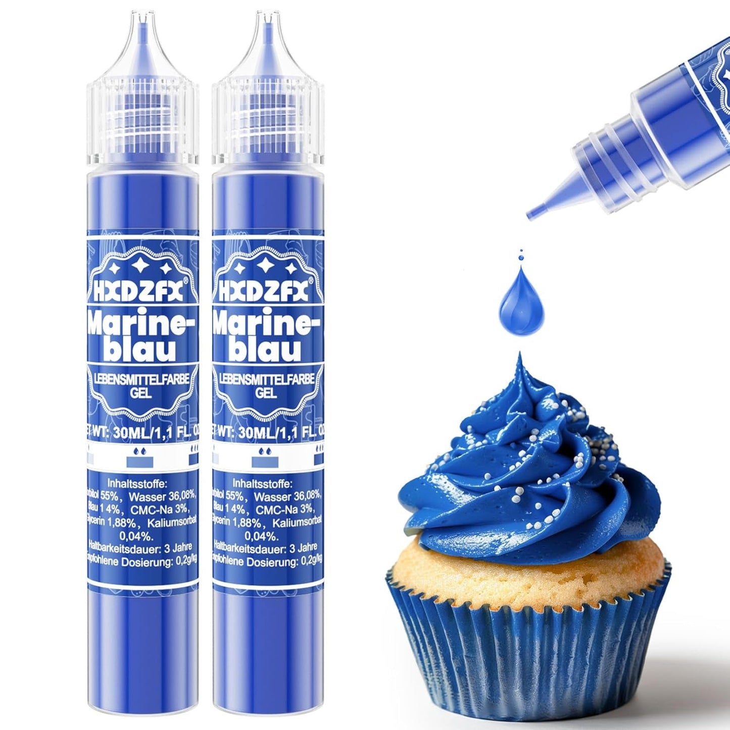 Gel madfarve - HXDZFX 2×30 ml, sukkerfri madfarve, højkoncentreret, til dekoration af kager, hvid fondant, makroner, småkager, bagning, påskeæg, slim (drue lilla)