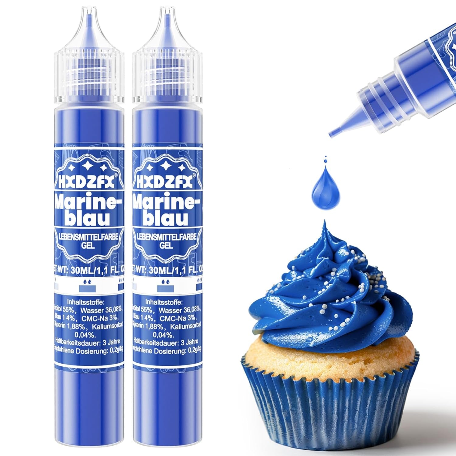 Gel madfarve - HXDZFX 2×30 ml, sukkerfri madfarve, højkoncentreret, til dekoration af kager, hvid fondant, makroner, småkager, bagning, påskeæg, slim (drue lilla)