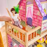 KidKraft Kayla trædukkehus med møbler og tilbehør, 3-lags legesæt til 30 cm dukke, legetøj fra 3 år og opefter, 65092 - eksklusivt på Amazon