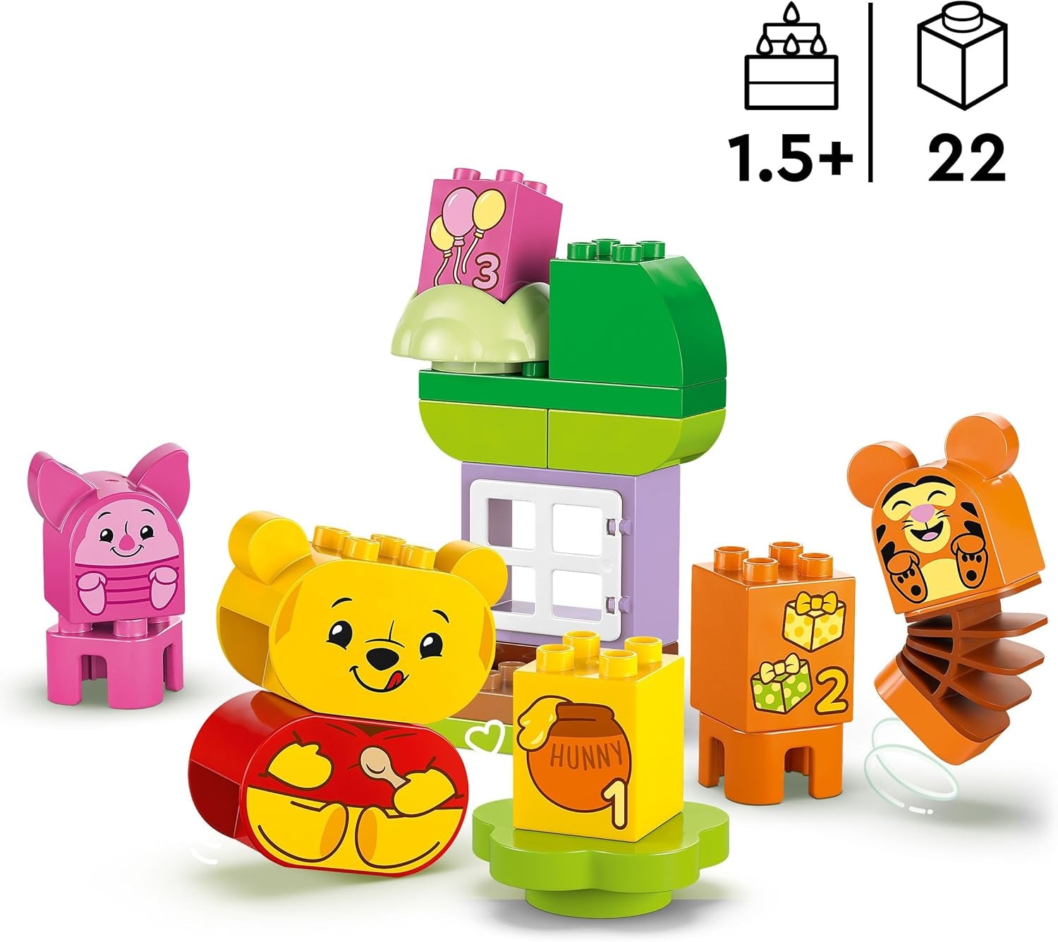 LEGO DUPLO - Disney Plys's fødselsdagsfest - pædagogisk legetøj til førskolebørn - sæt med 3 minifigurer inklusive Peter Plys, Tigger og Gris - gaveidé til drenge og piger fra 1,5 år 10457 Beuche byggesæt den LEGO-Store