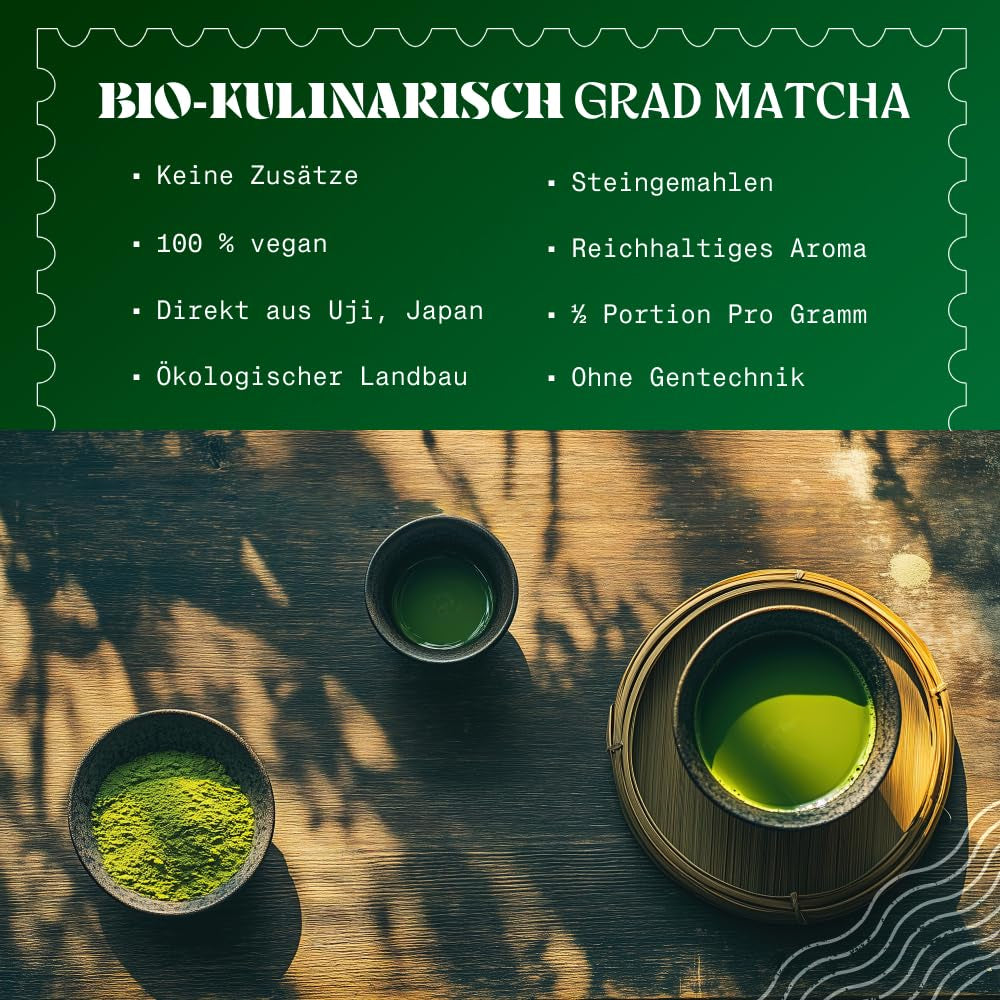 Naturalebio BIO Grøn te pulver 100 g. Til madlavning og bagning. Original japansk matcha. Grøn te fra Japan, vegansk, glutenfri og ikke-GMO. Naturligt økologisk produkt.