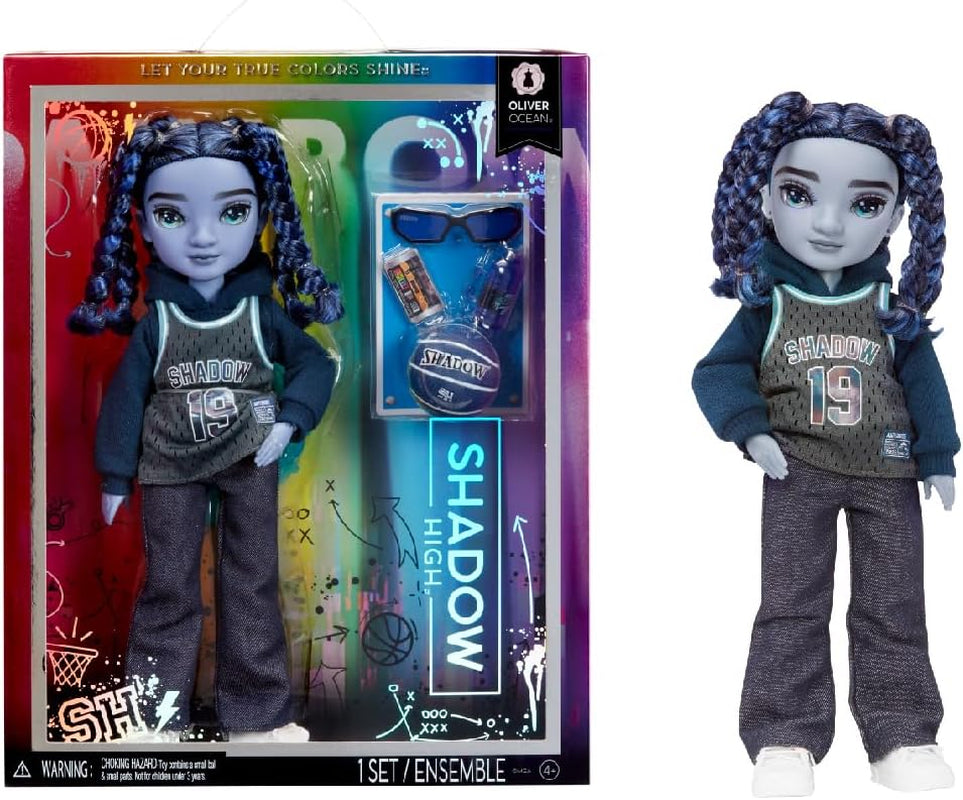 Rainbow High Shadow High Series 3 - Oliver Ocean - Blaue Modepuppe - Junge - Modisches Outfit og mehr as 10 Bunte Spielaccessoires - Ideal for Kinder fra 4-12 Jahren og Sammler
