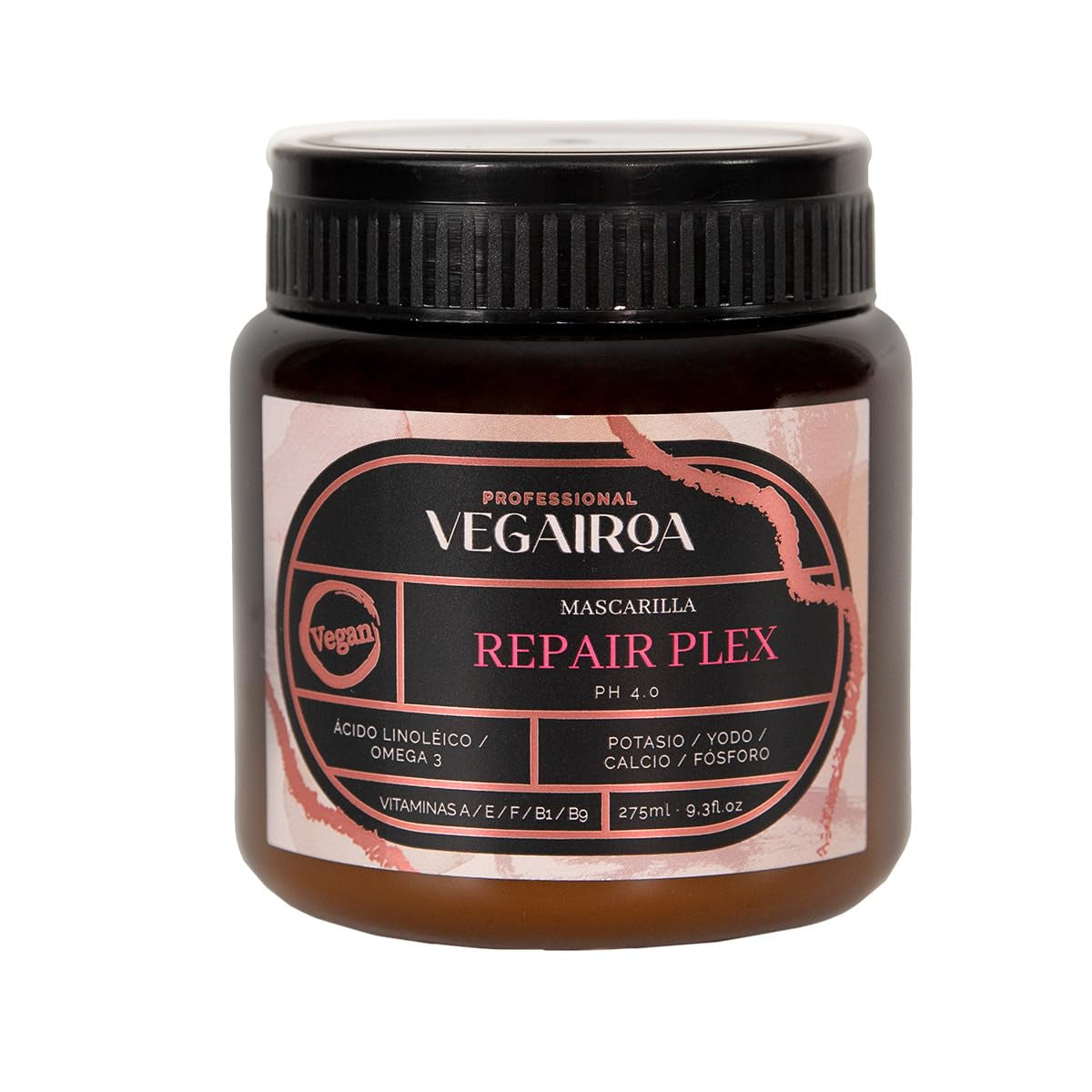 VEGAIROA - Repair Plex Mask - Extreme Repair Mask - Fugtgivende og nærende - Frizz Free - Til kemisk behandlet hår - Professionelt vegansk frisørprodukt - 300 g Naty Shop Hair Mask Standard titel
