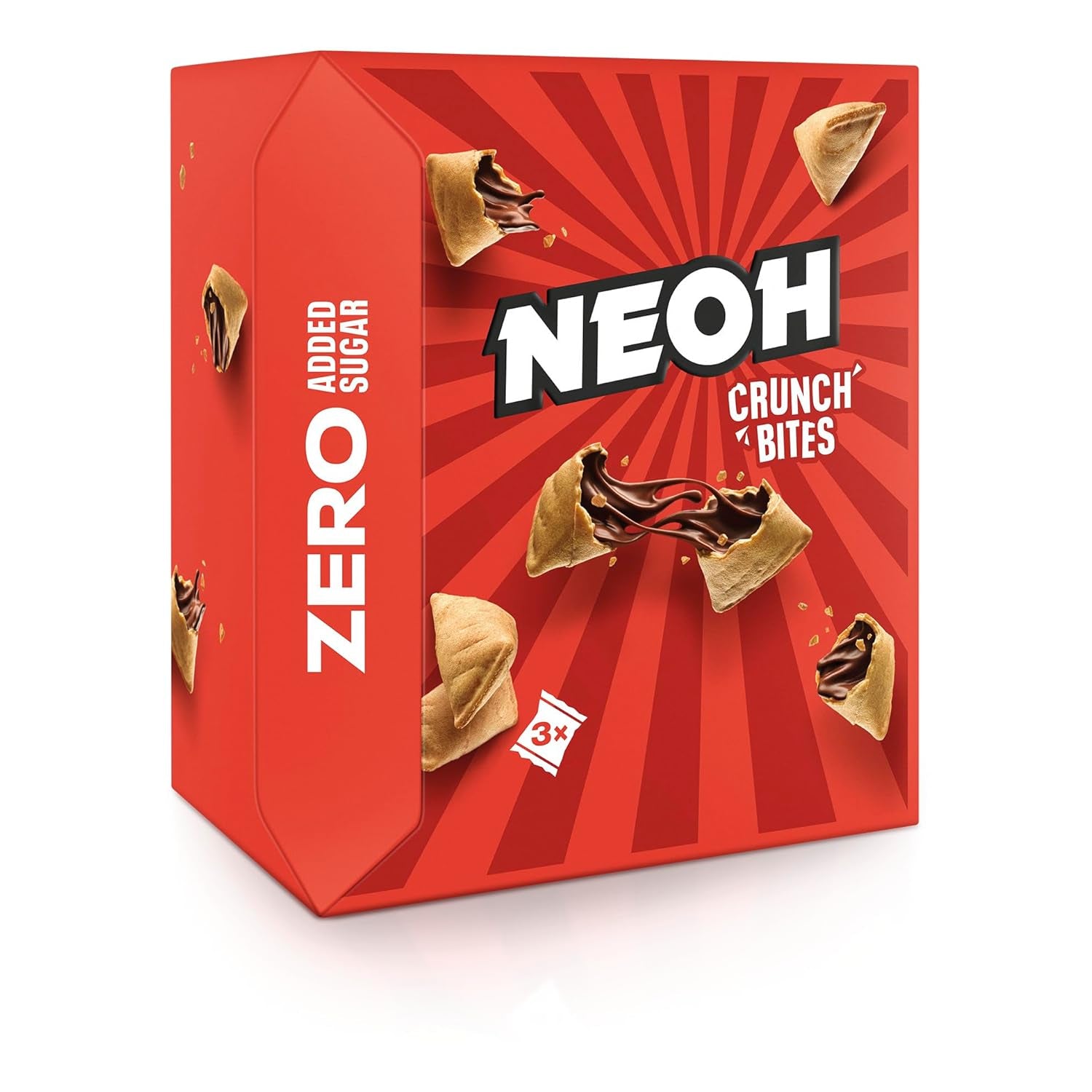 NEOH Chokoladebider | Uden tilsat sukker, 100kcal pr. portion, sprøde stykker med cremet hasselnød og kakaofyld, perfekt til takeaway eller som müsli-erstatning | Keto, Low Carb | Pakke med 3 x 29g