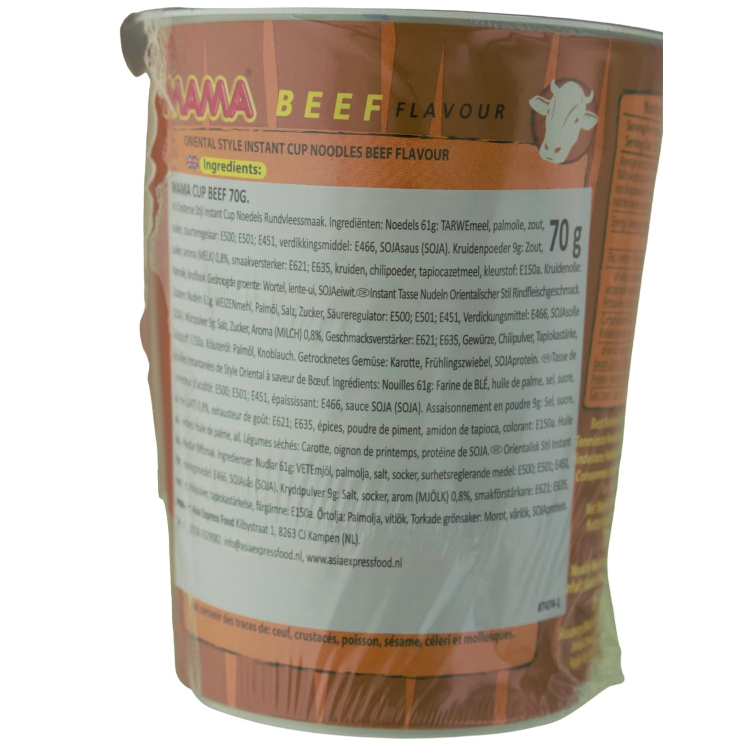 MAMA - Instant nudler med oksekød i kopper - Multipack (8 x 70 g)