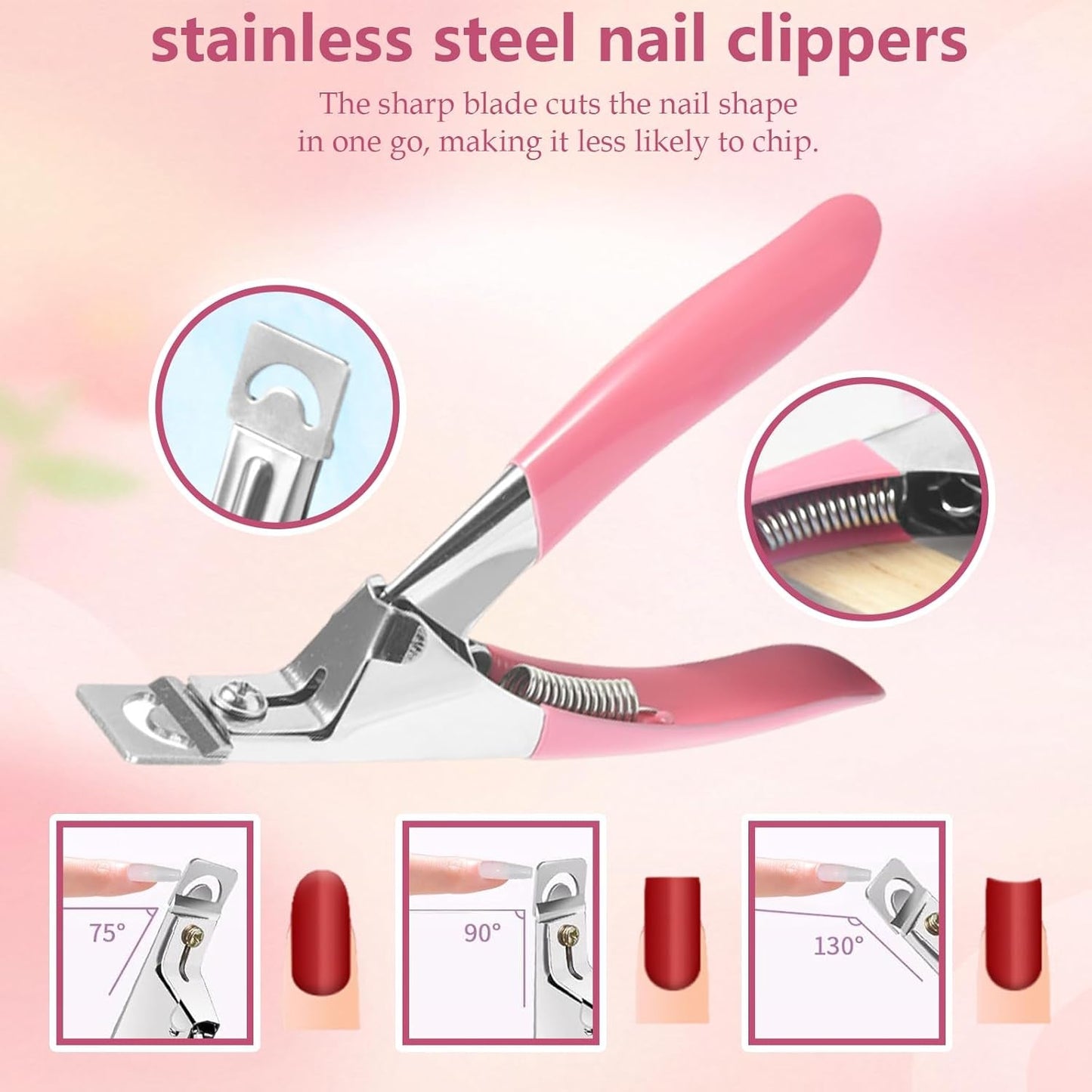 288 Dual Nail Forms Sæt, Dual Shape Nail Art Sæt, 12 Nail Extension Forms, Gel Nail Forms, Velegnet til begyndere og manicure