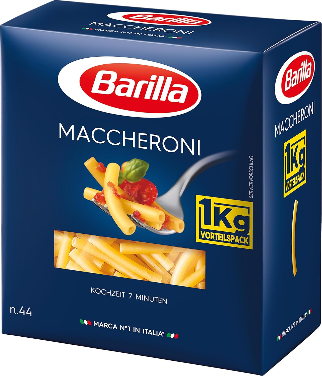 Barilla durumhvede pasta Maccheroni n. 44 – Pakke med 1 (1x1 kg)