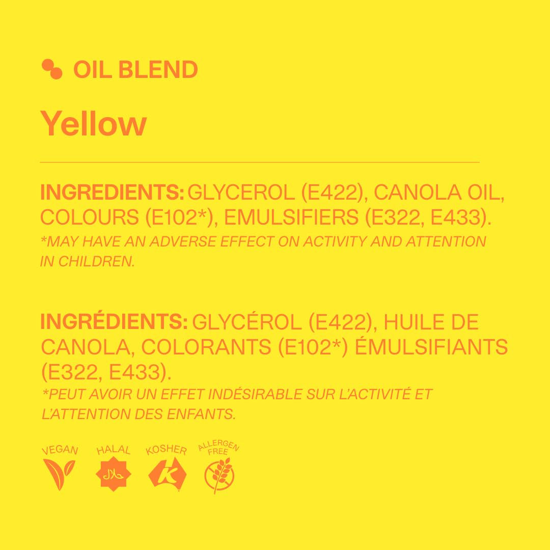 Color Mill Oliebaseret gul madfarve - madfarve til chokolade, fondant, muffins, kager, bagning, makroner - madfarve til kagedekoration - 20ml