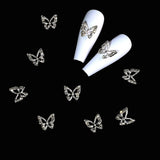 10 stykker legeret sommerfugl negle charms metal negle kunst vedhæng sten til diamanter negle ædelstene Negle smykker kunst dekorationer Negle kunst smykker fremstilling