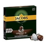 Jacobs Kaffeekapseln Guten Morgen XL Intense - 10er Pack (10 x 20 Getränke) & Kaffeekapseln Espresso Intenso, Intensität 10 af 12, 200 Nespresso®* kompatibel Kapseln, 10 x 20 Getränke