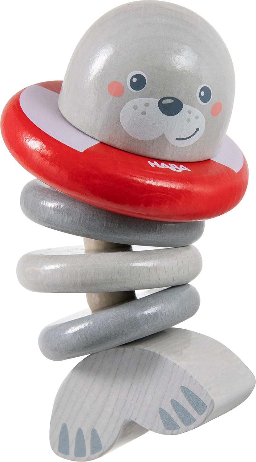 HABA 306691 - Rangle figur segl, gribelegetøj fra 6 måneder, Made in Germany, grå Bebe Toys Naty Shop Standard titel
