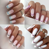 9 farver franske negle klistermærker franske negle klistermærker selvklæbende negle folie franske negle gradient klistermærker franske negle klistermærker nail art negle design klistermærker negle tilbehør