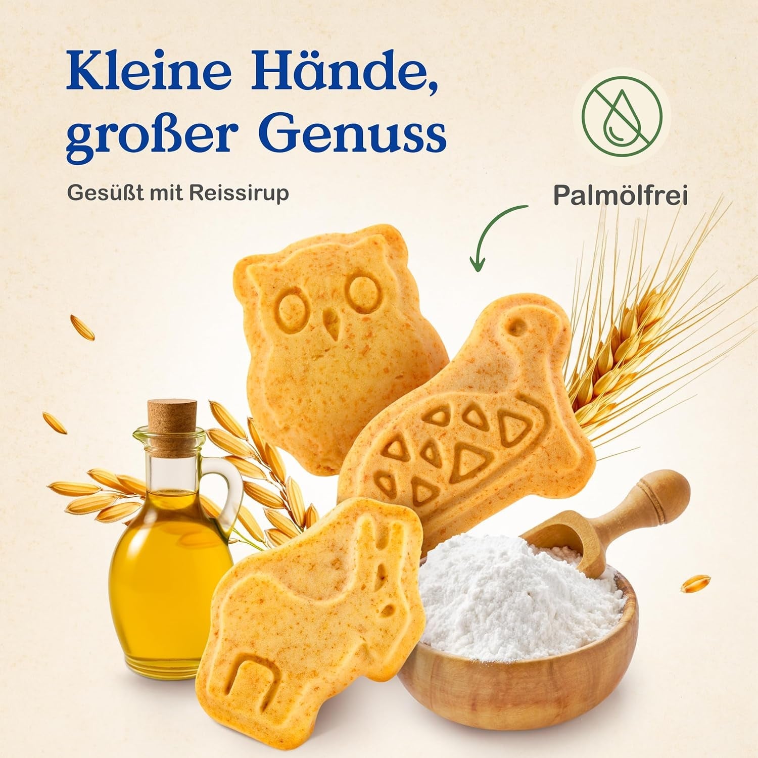 Alete Organic Crunchy Biscuits with Alac (4 x 125g) - Crunchy Alac Biscuits til babyer, palmeoliefri, fra 10 måneder