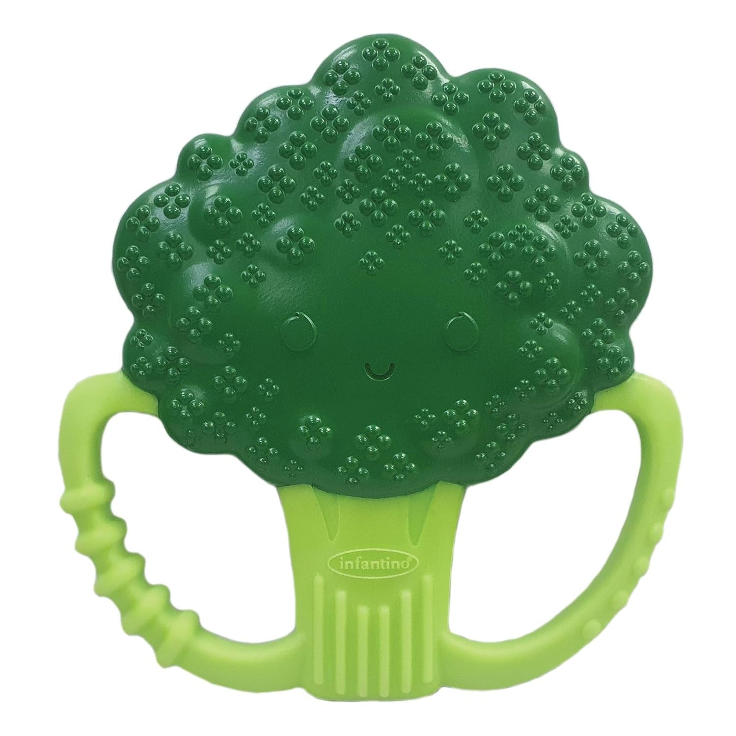 Infantino Lil' Nibbles, tekstureret silikonebider, BPA-fri babybitring, blødt, let at holde, sansestimulering til spædbørn, broccoli