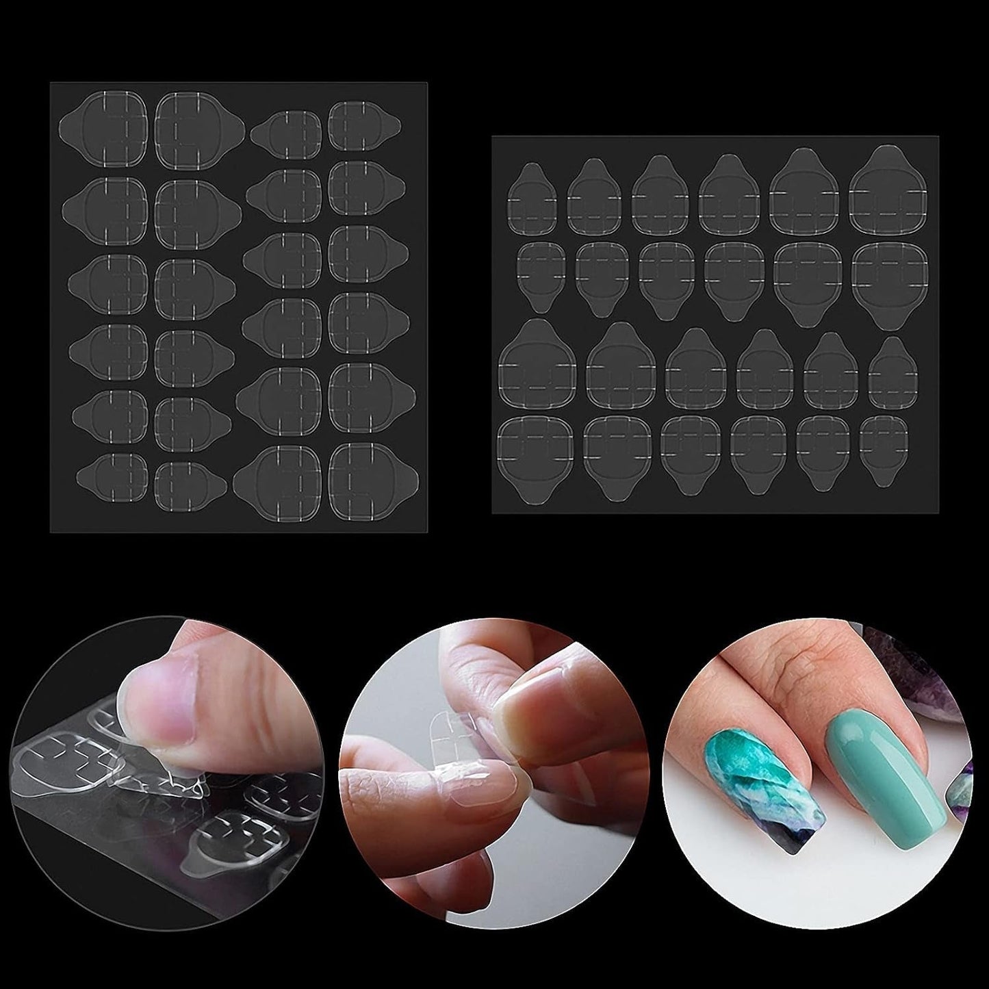 360 stk klare selvklæbende neglestrimler Neglelim dobbeltsidede selvklæbende strimler Klar DIY Manicure dekoration