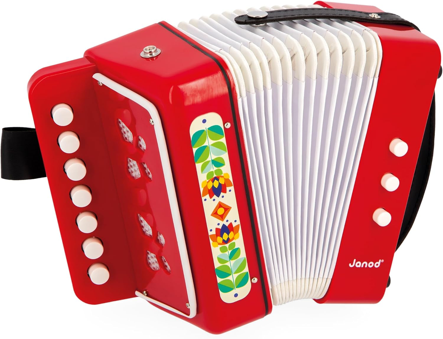 Janod - Harmonika Gioia - Musikinstrument til børn - Rollespil og tidlig musikalsk undervisning - Med rem - Fra 3 år, J07654 Jucarii Bebe Naty Shop