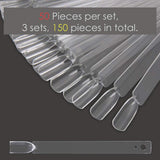 150 Stück Nail Art Tips Ring Stick, Transparent Farbe Karte Platten Nagelleck Display Ring Sticks, Nagel Salon Übungen Display Nail Tips