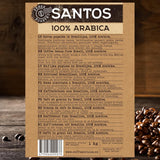 COFFEE CRUISE Santos Kaffeebohnen 1kg - Mittlere Röstung - Aroma Caramel - Für All Kaffeemaschinen - 100% arabisk