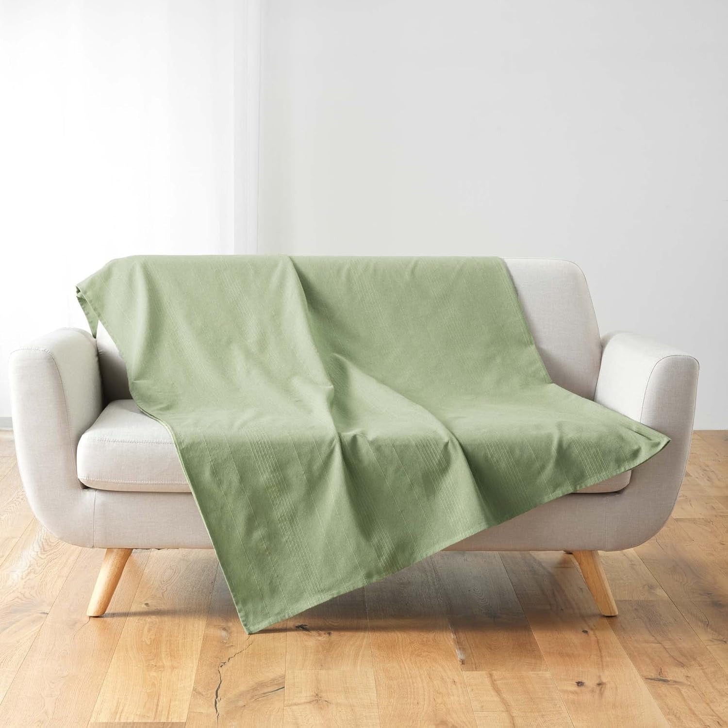 Douceur D'Intérieur, Tæppe (220 X 240 Cm) Lucile Curry, Polycotton, Unicolor senge og dyner Douceur d'Intérieur Sage 220 X 240 Cm