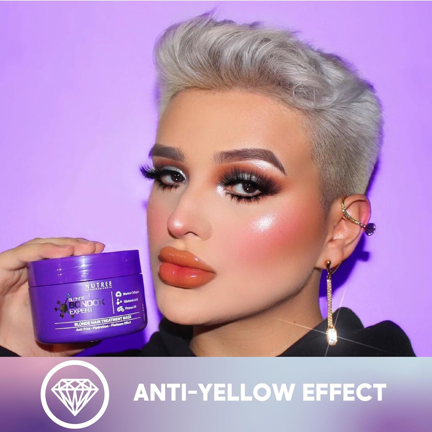 BLOND BONDOX HÅRBEHANDLING 1 kg professionel lilla varmemaske - olivenolie - genopretter hårets elasticitet og fleksibilitet, blødgør, fugter og tilføjer glans Naty Shop Hair Mask