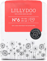 LILLYDOO Babybleer Hudvenlig - Størrelse 3 (6-10 kg), 29 stykker, pålidelig lækagebeskyttelse, blød, parfumefri og lotionfri til følsom hud, dermatologisk testet
