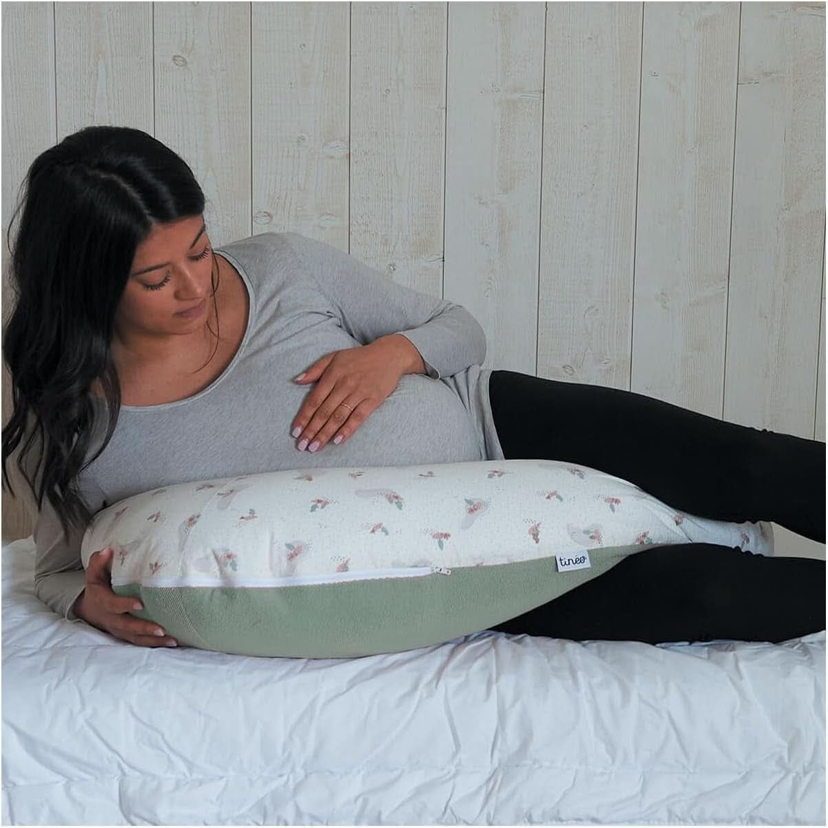 Graviditetspude - Ammepude - 2 i 1 multifunktionel pude - Aftageligt betræk 78 X 44 cm Tilbehør Mad og Amning Bebe Naty Shop