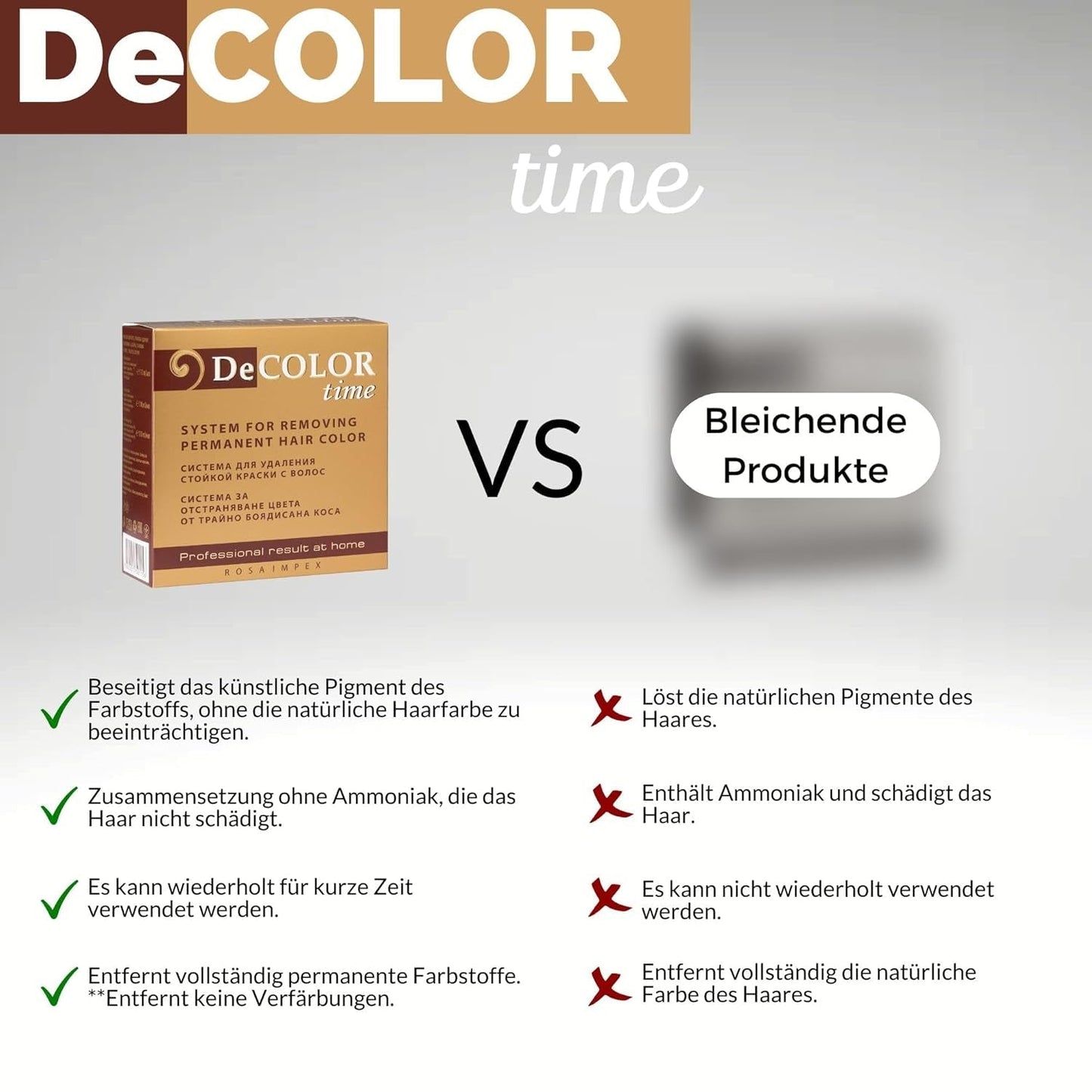 DeColor Time Hårfarvesystem | fjernelse af hårfarve | bring din naturlige hårfarve tilbage | fjernelse af malet farve | 330 ml Naty Shop hårfarve